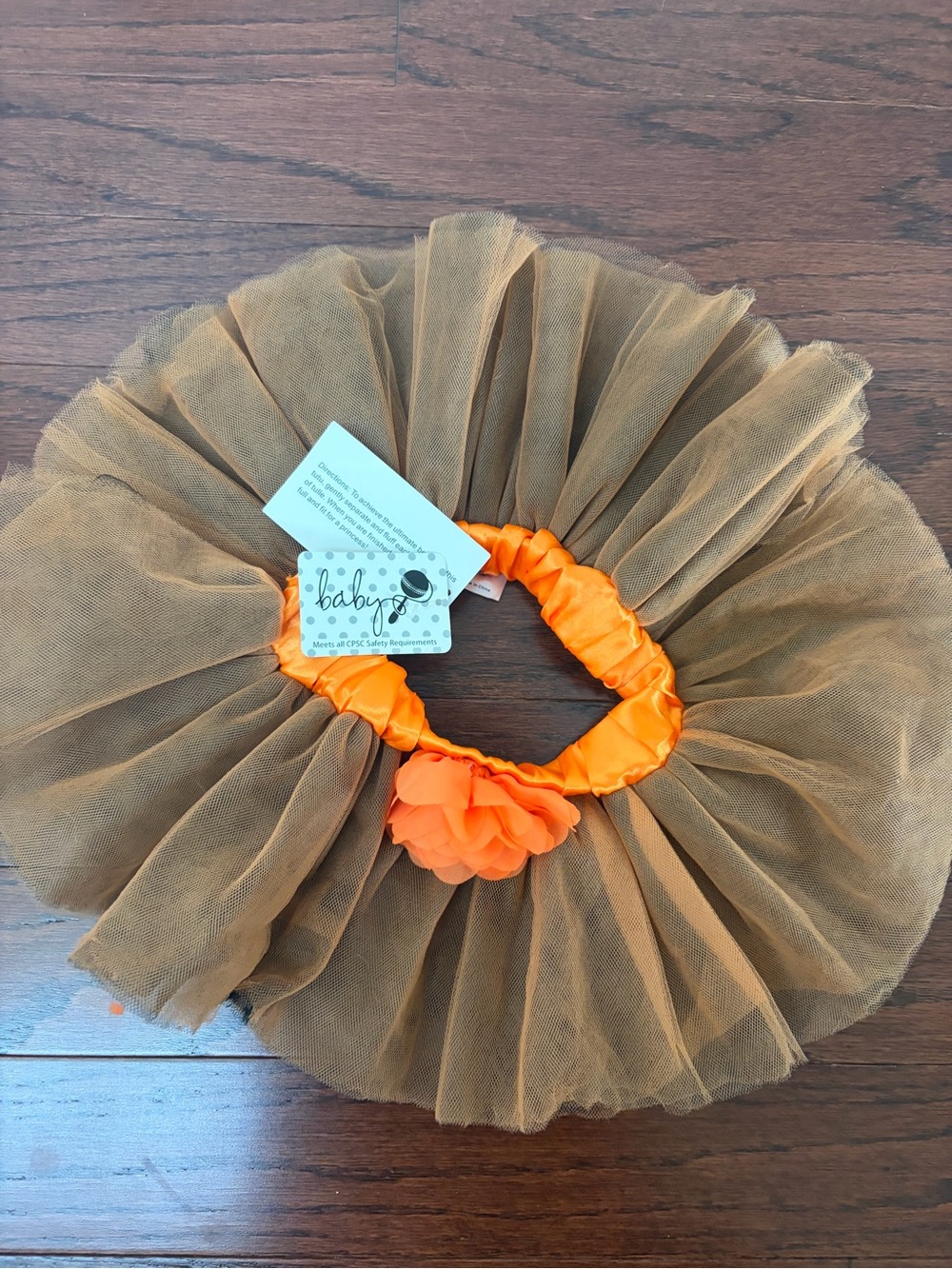NWT Tulle Baby Halloween Tutu Headband with Orange Flower